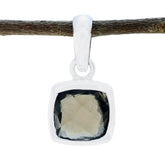 smoky quartz Elegant Japanese Sterling Silver Solitaire Brown Pendant