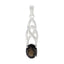 Smoky Quartz Delicate Italian Silver Solitaire Brown Pendant