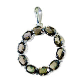 Smoky Quartz Eye-catching Mexican Sterling Silver deka Mariana Bubble Brown Pendant Jewellery