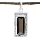smoky quartz Versatile Indian Silver multiple Brown Pendant