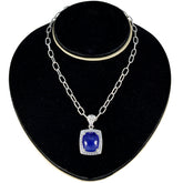 Tanzanite Chunky Turkish 925 Silver multiple Blue Pendant