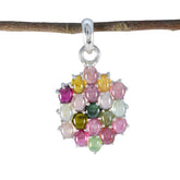 Tourmaline Tiny American Silver multiple multicolor Pendant