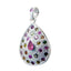 Tourmaline Statement Mexican Silver multiple multicolor Pendant