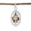 Tourmaline Tiny African Silver multiple multicolor Pendant