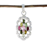 Tourmaline Tiny African Silver multiple multicolor Pendant