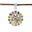 Tourmaline Statement Indian 92.5 Silver multiple multicolor Pendant
