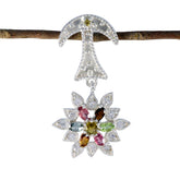 Tourmaline Classic Middle Eastern 925 Silver multiple multicolor Pendant