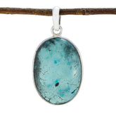 Turquoise Tiny Mexican Silver Solitaire Turquoise Pendant
