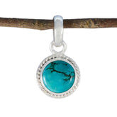Turquoise Whisper-thin American 92.5 Silver Solitaire Turquoise Pendant