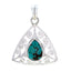 Turquoise Whisper-thin Spanish 92.5 Silver Solitaire Turquoise Pendant