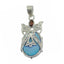 Turquoise Featherlight Australian 92.5 Silver multiple Turquoise Pendant