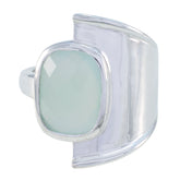 Aqua Chalcedony Solitaire Indian 925 Sterling Silver Green Gems Versatile Armor Ring Jewellery