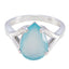Aqua Chalcedony Solitaire African 925 Sterling Silver Green Gemstones Minimal wedding Ring Jewelry