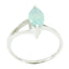 Aqua Chalcedony Solitaire Korean 92.5 Silver Green Gemstone Minimalist Modern Ring Jewelry