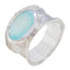 Aqua Chalcedony Solitaire German 92.5 Silver Green Gemstones Edgy Oversized Band Jewellery