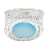 Aqua Chalcedony Solitaire German 925 Silver Green Gemstone Essential engravings Ring Jewellery