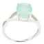 Aqua Chalcedony Solitaire American Silver Green Gemstones Delicate Luxurious Ring Jewellery