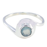 Aqua Chalcedony Solitaire Korean 925 Silver Green Gemstones Dainty Contemporary Ring Jewellery