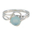Aqua Chalcedony Solitaire American Silver Green Gems Delicate Abstract Ring Jewelry