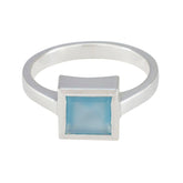 Aqua Chalcedony Solitaire German Silver Green Gemstones Featherlight Cultural Ring Jewelry