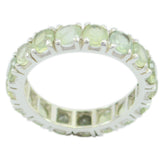 Aqua Chalcedony multiple Turkish 925 Sterling Silver Green Gemstone Delicate Eternity Band Jewelry