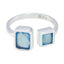 Aqua Chalcedony Toi et Moi Indian 92.5 Silver Green Gems Featherlight Sophisticated Ring Jewelry
