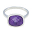 Amethyst Solitaire Russian Sterling Silver Purple Gems Minimal Cultural Ring Jewelry