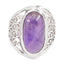 Amethyst Solitaire Middle Eastern Sterling Silver Purple Gemstone Mid weight Filigree Ring Jewelry