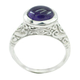 Amethyst Solitaire Moroccan Silver Purple Gems Minimal Art Deco Ring Jewellery