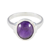Amethyst Solitaire Egyptian 92.5 Silver Purple Gems Slim Heritage Ring Jewelry