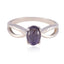 Amethyst Solitaire American Silver Purple Gemstone Delicate Feminine Ring Jewelry