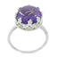 Amethyst Solitaire German 92.5 Silver Purple Gems Minimal Art Deco Ring Jewellery