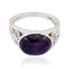 Amethyst Halo Egyptian Silver Purple Gems Minimal Contemporary Ring Jewellery