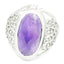 Amethyst Solitaire Mexican 925 Silver Purple Gemstones Mid weight Filigree Ring Jewellery