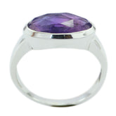 Amethyst Solitaire Turkish 925 Silver Purple Gemstones Dainty Abstract Ring Jewelry