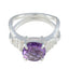 Amethyst Solitaire German 92.5 Silver Purple Gemstone Eye catching Luxurious Ring Jewellery