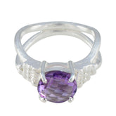 Amethyst Solitaire German 92.5 Silver Purple Gemstone Eye catching Luxurious Ring Jewellery