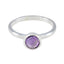 Amethyst Solitaire Korean Silver 925 Purple Gemstones Dainty Modern Ring Jewelry