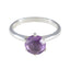 Amethyst Solitaire Japanese 92.5 Silver Purple Gems Dainty Modern Ring Jewelry