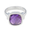 Amethyst Solitaire German 92.5 Silver Purple Gemstone Eye catching Abstract Ring Jewelry