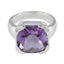 Amethyst Solitaire Italian Sterling Silver Purple Gems Statement Heritage Ring Jewelry