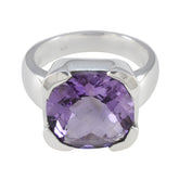 Amethyst Solitaire Italian Sterling Silver Purple Gems Statement Heritage Ring Jewelry