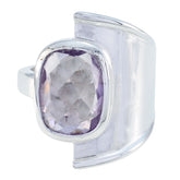 Amethyst Solitaire African Silver Purple Gemstone Versatile Signet Ring Jewelry