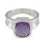 Amethyst Solitaire Indian Sterling Silver Purple Gemstone Versatile Abstract Ring Jewelry