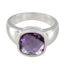 Amethyst Solitaire African 925 Silver Purple Gemstone Versatile Trendy Ring Jewelry