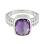 Amethyst Solitaire Egyptian Silver Purple Gemstone Mid weight Abstract Ring Jewelry