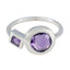 Amethyst Toi et Moi Turkish 92.5 Silver Purple Gemstone Dainty Modern Ring Jewelry