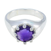 Amethyst Halo Egyptian Silver Purple Gems Versatile Abstract Ring Jewellery