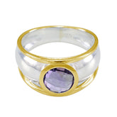 Amethyst Solitaire Russian Sterling Silver Purple Gemstone Classic Modern Ring Jewellery