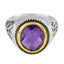 Amethyst Solitaire Mexican Sterling Silver Purple Gemstone Eye catching Filigree Ring Jewellery